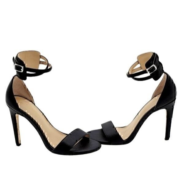 Saks Black Leather Heels 5.5 - Picture 1 of 9